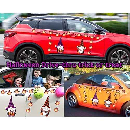 30PCS Halloween Car Refrigerator Decorations - Reflective Pumpkin Gnome Magnet Accessories Set Trunk/Trick or Treat Decor