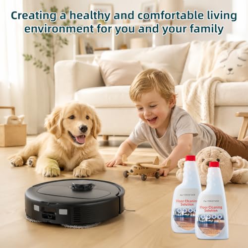 2 Pack Floor Cleaning Solution for Roborock Series Vacuum Robots - Streak-Free & Odor Eliminating