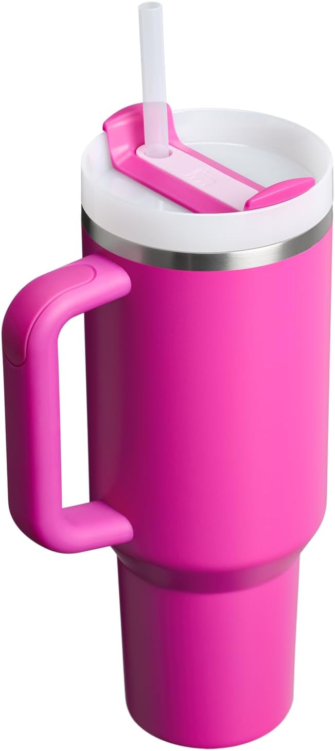 STANLEY Quencher H2.0 Tumbler - 40 oz Insulated Stainless Steel with Handle & Straw | BPA-Free Violet Blossom