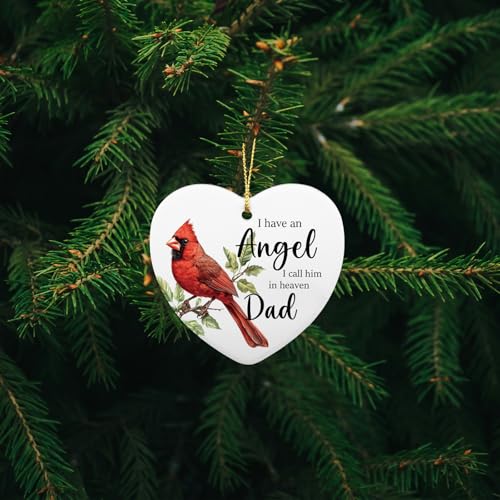 Fmeklaht CO072 Sympathy Memorial Ornament for Loss of Dad Heart-Shaped Christmas Decor