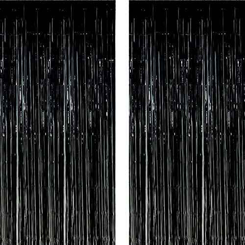 Twinkle Star 2 Pack Photo Booth Backdrop 3FT x 8FT Foil Curtain Tinsel Backdrop Environmental Background Streamers for Birthday Party, Wedding, Graduation, Christmas Decorations