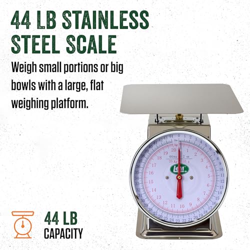 Mechanical Stainless Steel Kitchen Scale 44 lb Weighing Scale - Weigh Scale Variation of THIS listing
