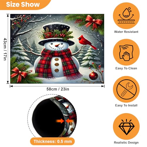 Snowman Magnetic Dishwasher Cover - 23x26in Decorative Refrigerator Magnet Sticker BVBOX