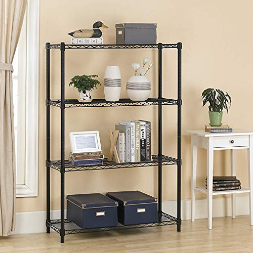 Black 36x14x54 Inch Adjustable Steel Wire Shelving Rack - Commercial Storage