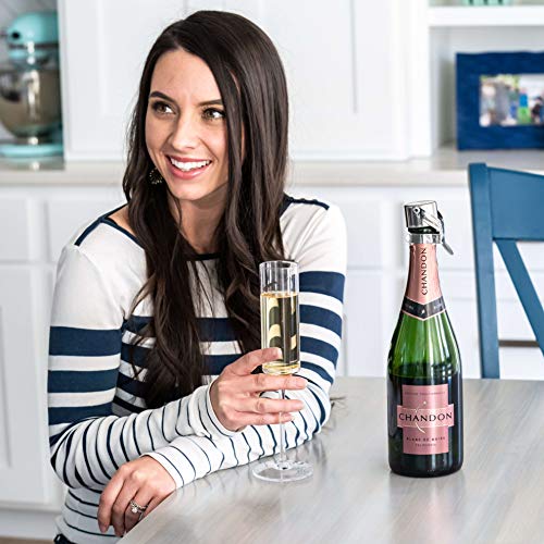 KLOVEO Champagne Stopper Chrome 2-Pack - WAF Patented Seal, Made in Italy