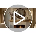 Dark Walnut 24-Inch Round Wood Wall Mirror - Asymmetrical Inner Edge - Solid Wood Frame