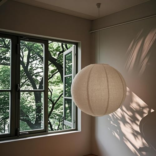 20-Inch Linen Pendant Light Shade Can Replace Paper Lantern for Indoor & Covered Outdoor Use