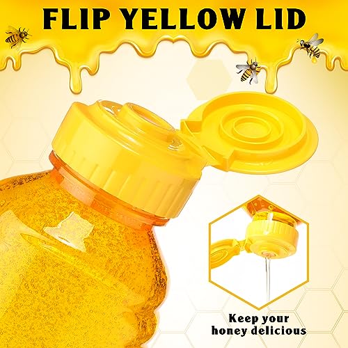 12 oz Plastic Honey Bottles with Lids - Refillable Pack of 48