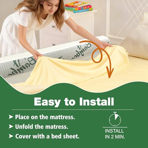 Baby Bed Bumpers for Toddlers - Basic 2 Pack, Soft Foam Bed Rails, Fits All Bed Sizes
