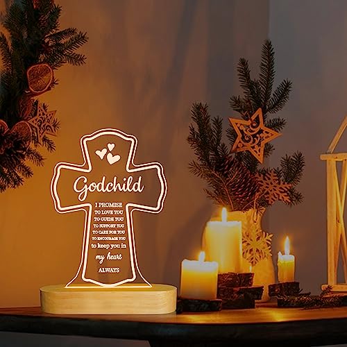 Lampeez Baptism Gift: Wooden Night Light - Kids Decoration Lamp, USB Power, Bedroom Decor, Xmas & for Boy or Girl
