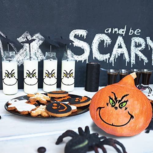 26 PCS Christmas Decorations Stickers, Yellow and Green Eyes Face Decals for Ornaments, Waterproof Vinyl Sticker for The Home, Christmas Balls, Party Supplies, Water Bottles ¡¦