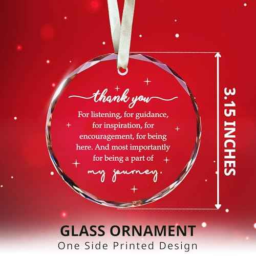 Thank You Gifts for Women, Boss, Coworkers, Manager, Teacher, Nurse, Mom, Friends - Coworker Appreciation Gifts for Birthday, Christmas - Thank You Christmas Ornaments - Glass Ornament