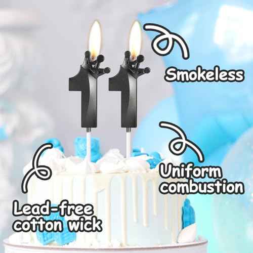 Black Birthday Candles Number 13 Candle, Happy 13th Birthday Cake Topper, 3D Crown Number Candle Birthday Candle, 13 Candle Birthday Boys Girls, Birthday Decorations Black, Black Cake Topper D?cor