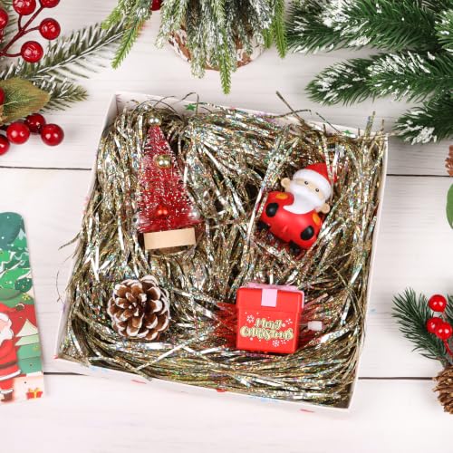 CCINEE Champagne Tinsel Icicles 2000 Strands Christmas Decorations 19.7"
