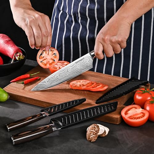 Japanese Knife Set 3 Pieces with Sheaths - Silver Variation