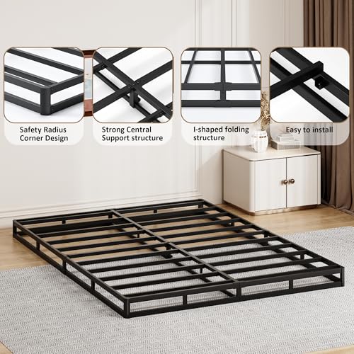 YORMDMO 4 Inch Queen Box Spring, Low Profile Size Spring Only, Sturdy