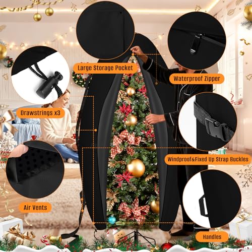 Upright Christmas Tree Cover-for 7FT/7.5FT Trees or Topiary