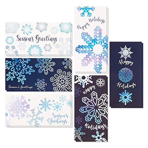 Snowflake Winter Money Envelope Pack — 36 Gift Card & Cash Holders with Elegant Design