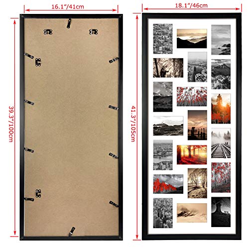 QUTREY Black 20-Opening Wall Collage Photo Frame Set of 2, 4x6 Inch