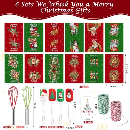 12 Set Christmas Kitchen Tools Gift Set Vintage Xmas - 12 Whisks, Spatulas, Towels & Cards (Mimorou)