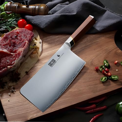 7-Inch Japanese Meat & Vegetable Cleaver Knife - Sharp Kitchen Chopping Tool