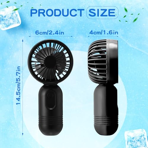 Rechargeable Mini Portable Fan Black - Compact Handheld Fan with Adjustable Speeds