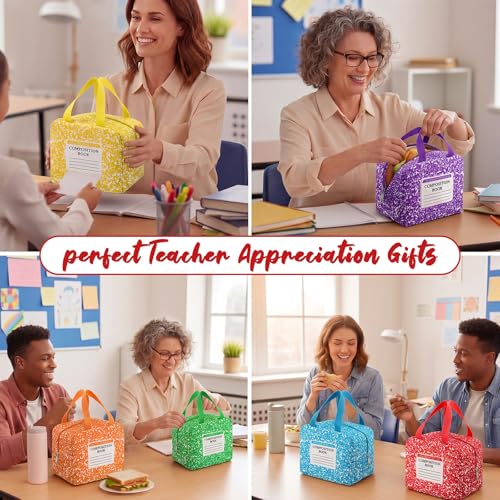 Ferrochef Multicolor Composition Book Lunch Bags Set - Insulated Teacher Gifts