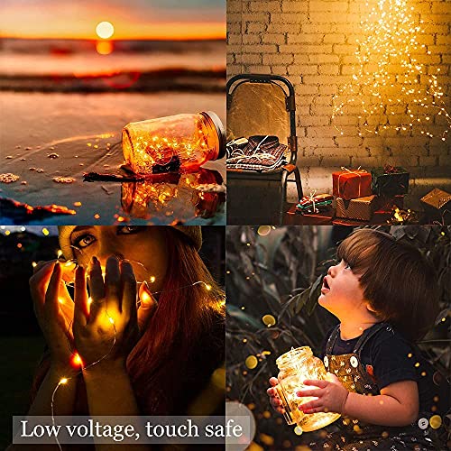 Sanniu 5m Warm White LED Copper Wire String Lights - Battery Powered Starry Fairy Lights 50 LEDs, 1 Pack