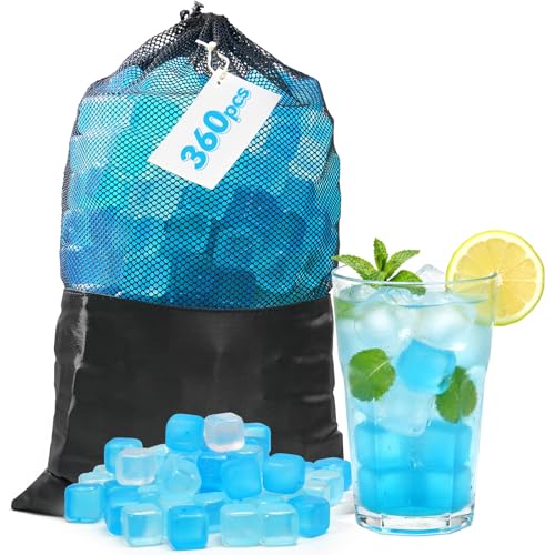 Blue & White 360 Reusable Ice Cubes - Refreezable Plastic Ice Cubes for Drinks