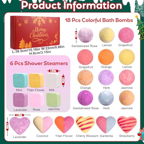Bath Bomb Advent Calendar 2026 - 24 Natural Scents for Relaxation & Christmas Gift