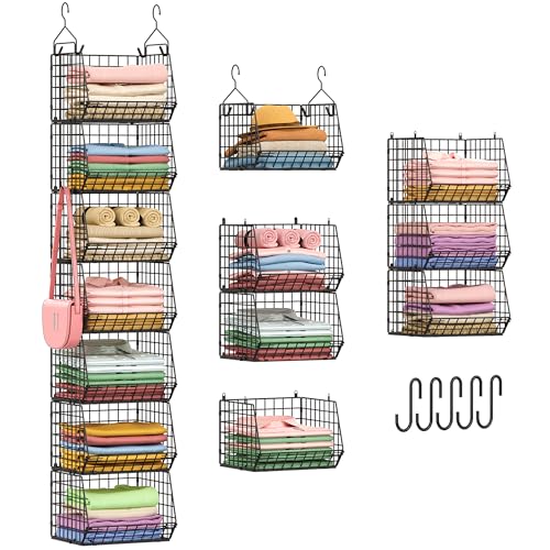 X-cosrack 7-Tier Foldable Black Hanging Closet Organizer & Storage Rack