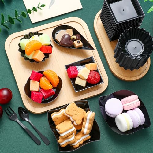 Tessco for You 1200 Pcs Disposable Mini Appetizer Plates Set - Black