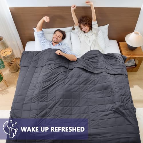 Yescool King Size Weighted Blanket 30lbs for Adults - Grey, 80x87 Inches