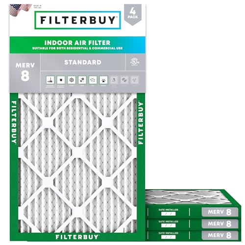 13.5x29.5x1 Air Filter MERV 8 Dust & Allergy Defense - Pack of 4
