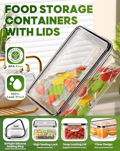 70 Pcs Food Storage Containers with Lids Set - BPA-Free Leak-Proof Reusable Kitchen Storage