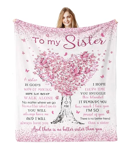Sister Gifts Blanket 60x80 Inches from Sisters - Birthday, Christmas, Love Tree Design