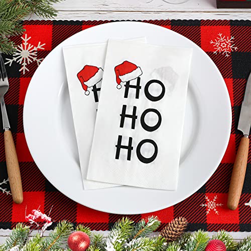 Hotop Christmas Napkins 100 Pcs Disposable Cocktail Dinner Hand Towels Holiday