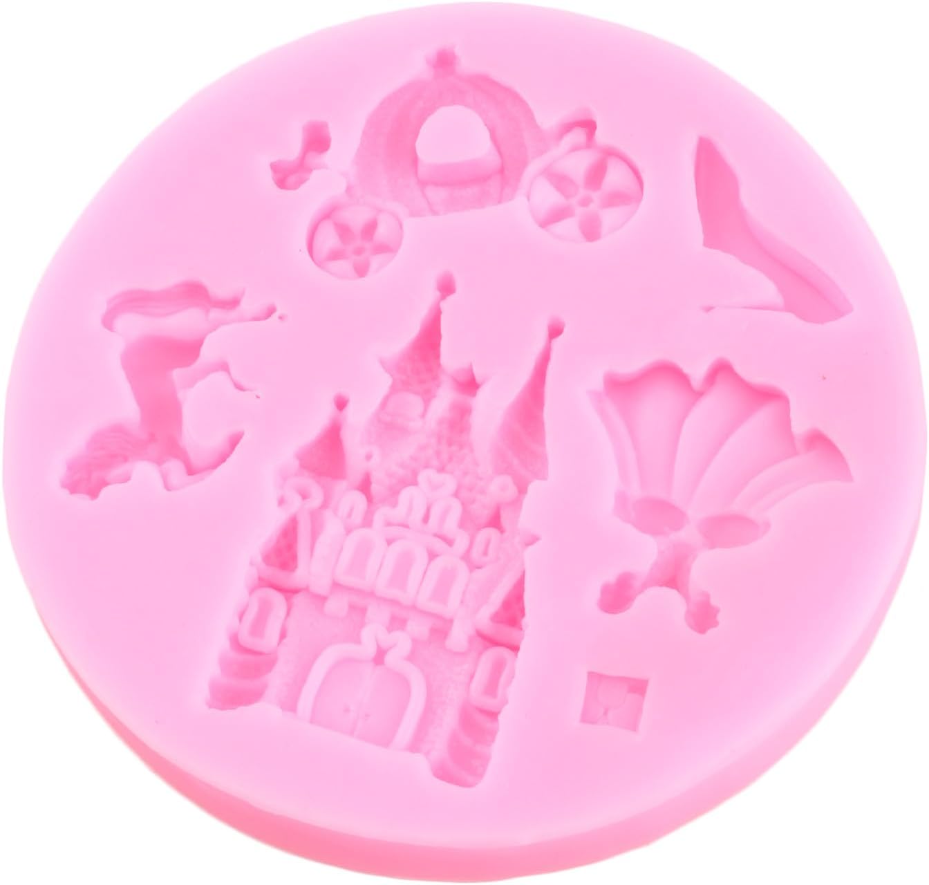 Skiennix Silicone Mold Set - Cinderella Fondant & Baroque Photo Frame Molds for Cake Decoration | Set of 4