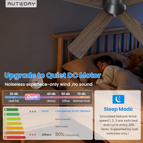 42 Inch Low Profile Ceiling Fan with Lights and Dual Remotes - Black & Dark Brown