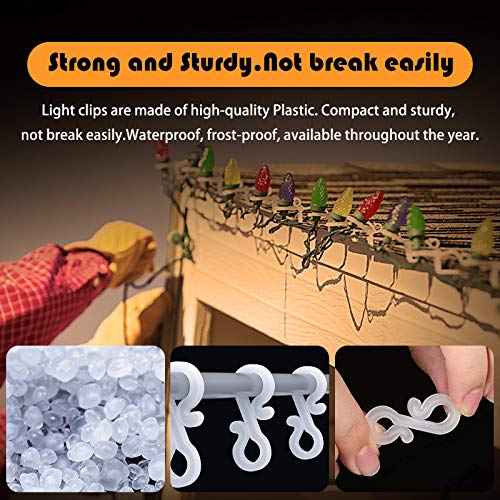 TITE 100 PCS Mini Plastic Gutter Hanging Hooks for Outdoor Christmas Lights, S Clips for Party, Birthday, Wedding Decoration(A)