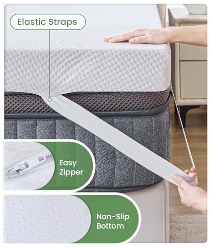 Twin XL Memory Foam Mattress Topper 2 Inch with Breathable Bamboo Cover - Pressure Relief, Non-Slip, Machine Washable