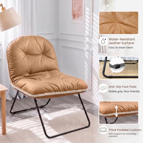 ZonLi Adjustable Floor Chair with Back Support - Brown, Cozy Lounge Seat