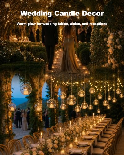 Homemory 72-Pack Flickering Flameless Tea Light Candles - Warm White, White Base, 200+ Hours Runtime