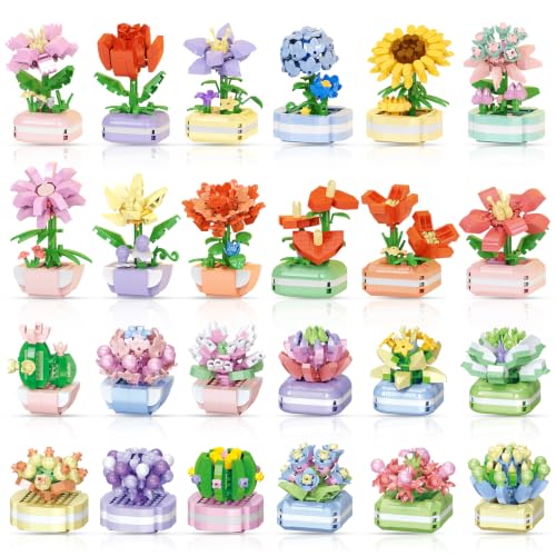 TINY FUN 24-Day Botanical Building Block Advent Calendar with Flowers & Succulents