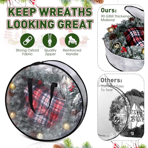 Simgoing Extra Large Christmas Tree Storage Bag 9 Ft & Wreath Garland Tote Set