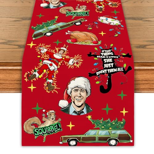Christmas Table Runner 13x90 inch Red - Yarcooly New Year Xmas Home Decor