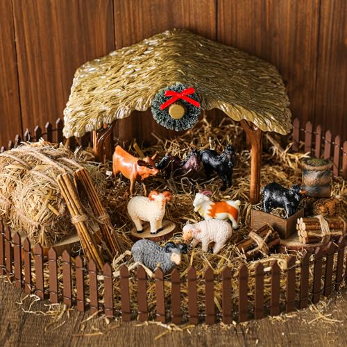 Thyle 20-Piece Nativity Farm Stable & Accessories Mini Set