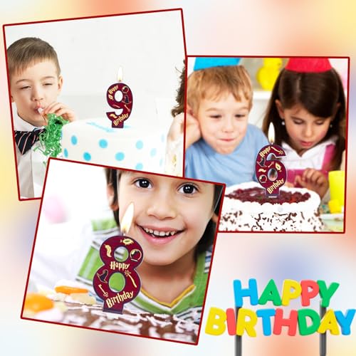Magic Wizard Theme Birthday Candles Number 10,Cake Topper Decorations Wizard School Party for 10 Years Old Boys Girls Kids Favors Supplies Decorations