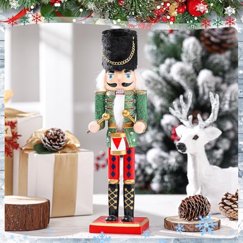 Gejoy 12-Inch Christmas Nutcracker Soldier Drummer Decoration