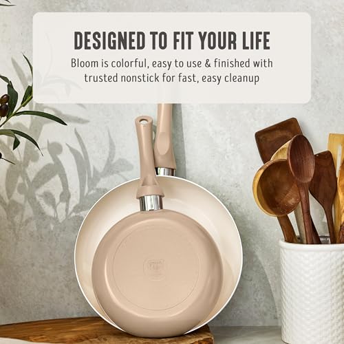 GreenLife 2-Piece Ceramic Nonstick Skillet Set (8" & 10"), Beige Taupe - Induction Compatible